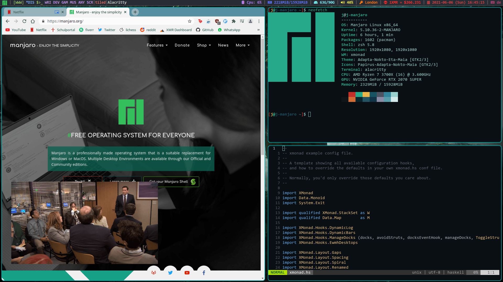 [XMonad] Finally switched from i3 yesterday